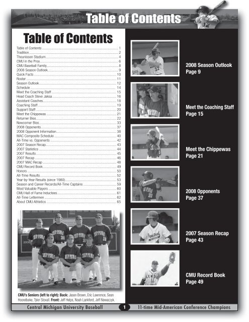 Table of Contents - Central Michigan University Athletics