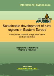 Sustainable development of rural regions in ... - Proiect Apuseni