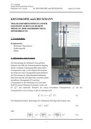 KRYOSKOPIE nach BECKMANN - Institut fÃ¼r Physikalische Chemie