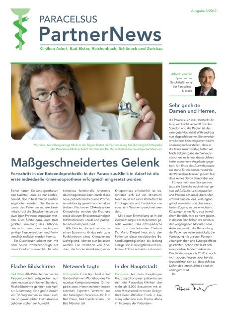 PartnerNews - Paracelsus-Kliniken