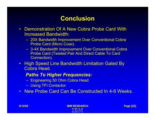 Area Array Cobra Probe Card With 5 GHz. Bandwidth Raphael ...