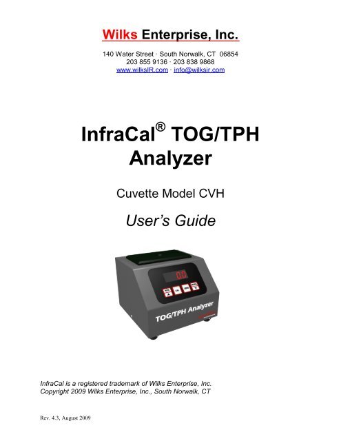 InfraCal TOG/TPH Analyzer - Wilks Enterprise, Inc.