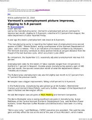 Rutland Herald Vermont's unemployment picture ... - Mack Molding