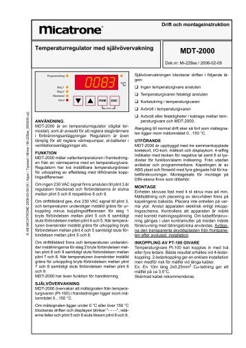 Drift- och montageinstruktion - Micatrone