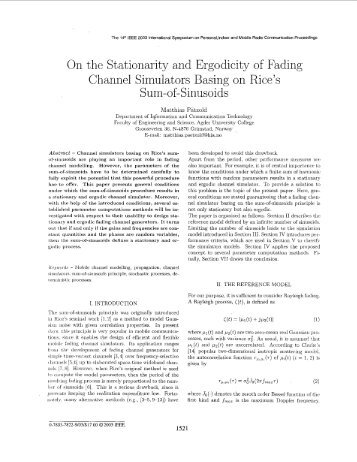 On the stationarity and ergodicity of fading channel ... - IEEE Xplore