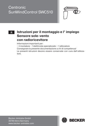 Centronic SunWindControl SWC510.pdf - Becker-Antriebe ...