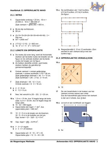 Onderbouw Antwoorden H21 - de Wageningse Methode