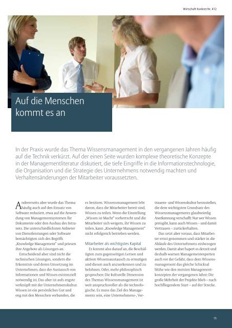 Wirtschaft Konkret Nr. 412 - Wissen richtig managen