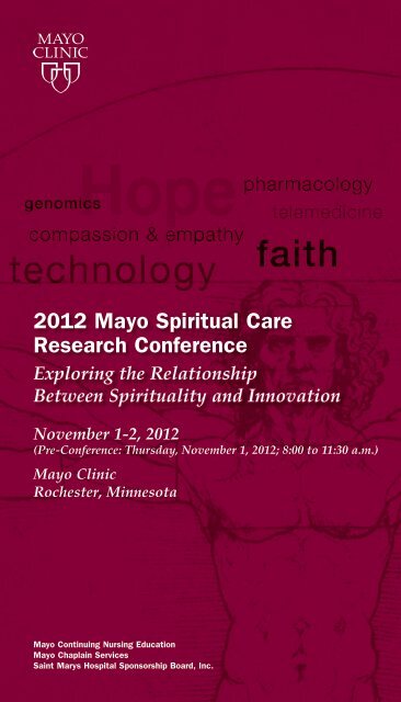 CNE - Spiritual Care Research Conference Brochure ... - Mayo Clinic