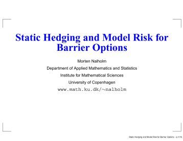 Static hedging binary options