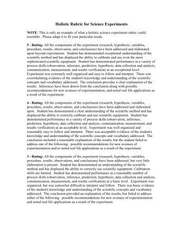 Science fair final written report rubrics