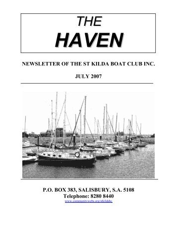 NEWSLETTER OF THE ST KILDA BOAT CLUB ... - CommunityWebs