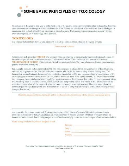 SOME BASIC PRINCIPLES OF TOXICOLOGY - Society of Toxicology