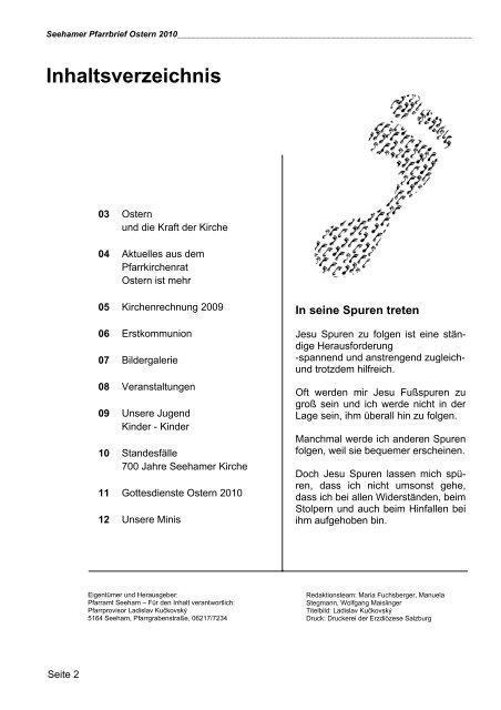 Pfarrbrief Ostern 2010 - ErzdiÃ¶zese Salzburg