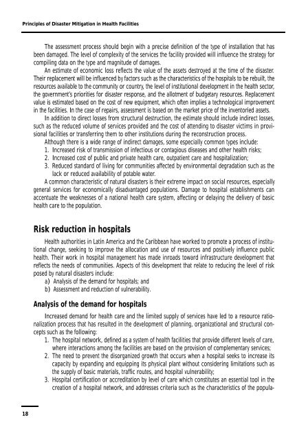 Principles of Disaster Mitigation in Health Facilities - DISASTER info ...