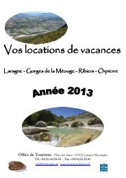 Téléchargez le catalogue. - Office de Tourisme Laragne