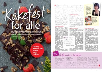 "Kakefest for alle!" - flott oppslag med oppskrifter i Bedre Helse ...