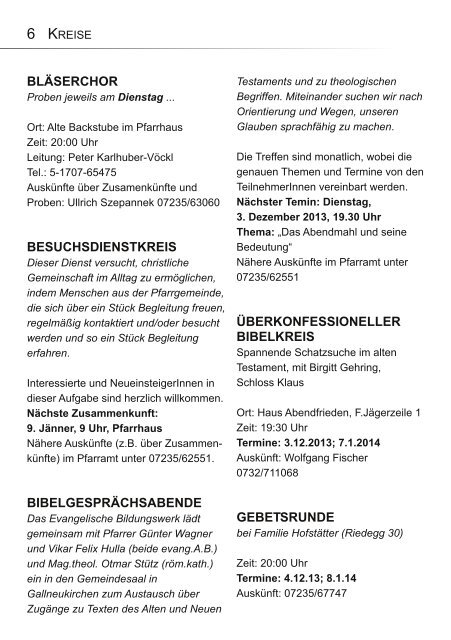 GEMEINDEBRIEF - Evangelische Pfarrgemeinde Gallneukirchen