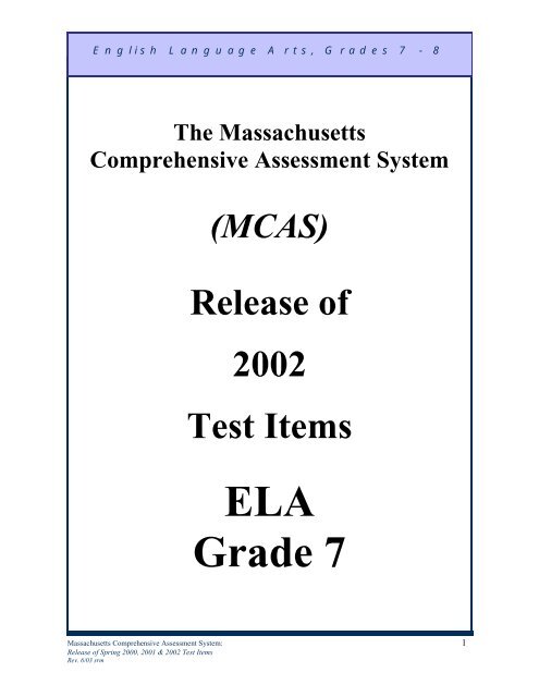 ELA Grade 7