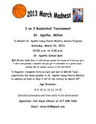 3 on 3 Basketball Tournament St. Agatha, Milton - St. Agatha Parish