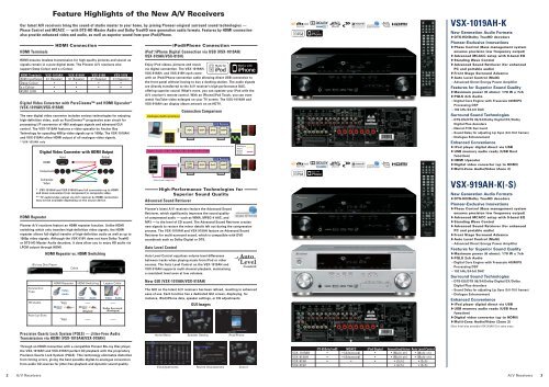 feature comparison & specifications: dvd home ... - Pioneer UAE