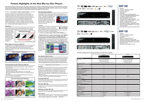 feature comparison & specifications: dvd home ... - Pioneer UAE