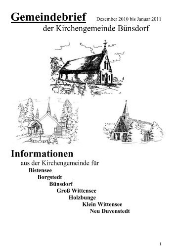 Dezember 2010/Januar 2011 (600 kb ) - Kirchengemeinde BÃ¼nsdorf