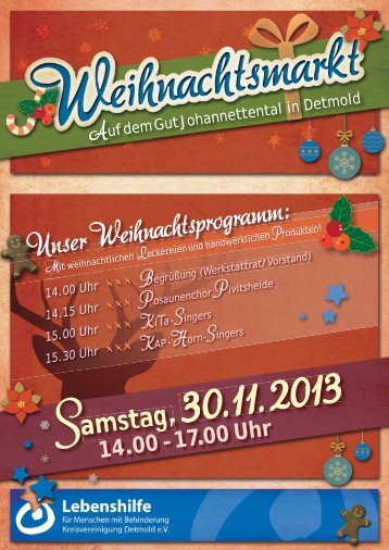 Weihnachtsmarkt 2013 - bei der Lebenshilfe Detmold eV