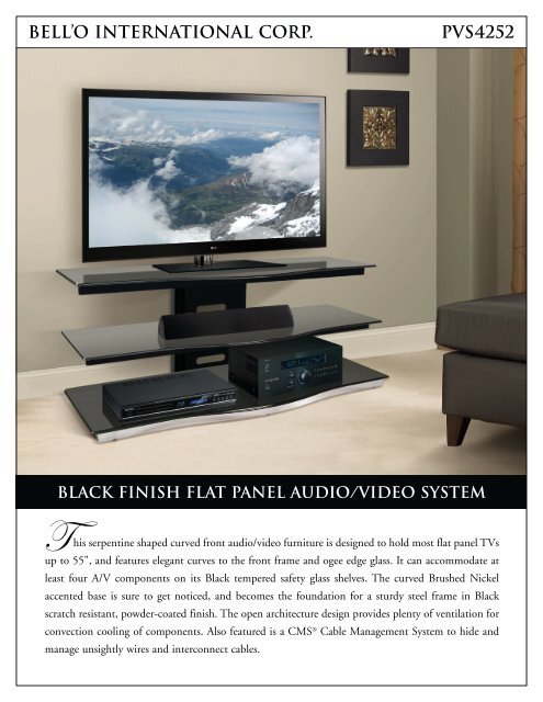Bell O International Corp Pvs4252 Black Finish Flat Panel Audio