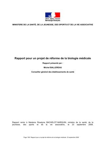 Rapport pour la biologie mÃƒÂ©dicale V76 - SLBC