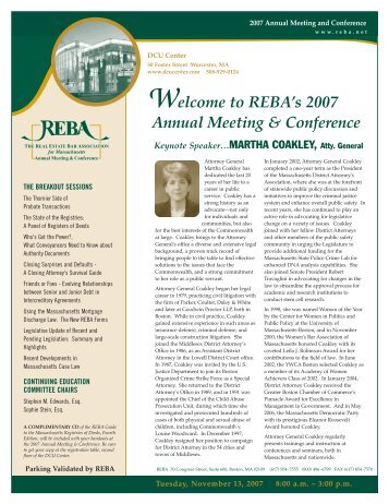 REBA's 2007 Annual Meeting & Conference - The Real Estate Bar ...
