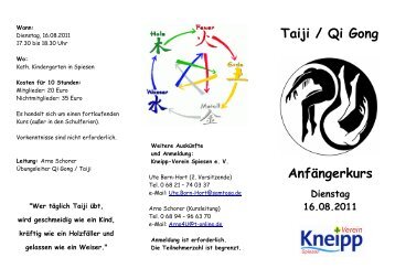 Qi Gong - Taiji Flyer - Kneipp-Verein Spiesen eV