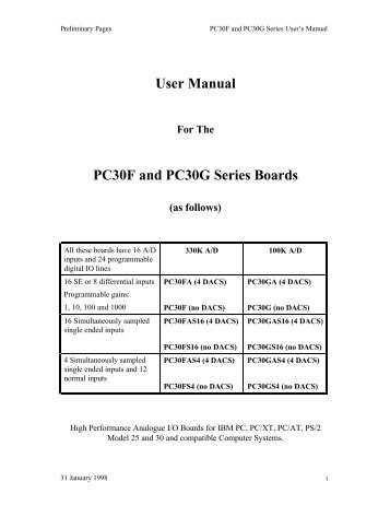 PC-30F/G Manual - EAGLE Technology