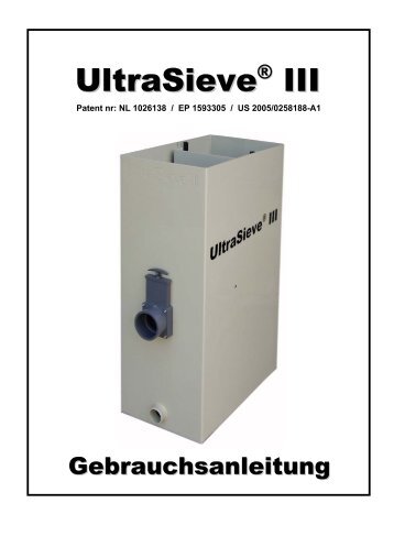 deutsche Gebrauchsanleitung Ultra Sieve - Koi