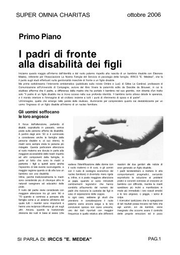 I padri di fronte alla disabilitÃ  dei figli - E. Medea