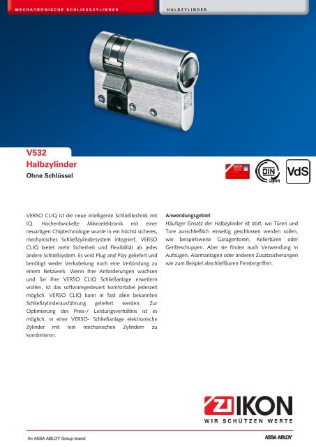 Halbzylinder V532 Pdf