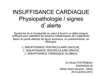 Physiopathologie de l'Insuffisance Cardiaque