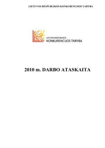 2010 m. DARBO ATASKAITA - Konkurencijos taryba