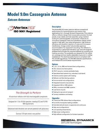 Model 9.0m Cassegrain Antenna Satcom Antennas