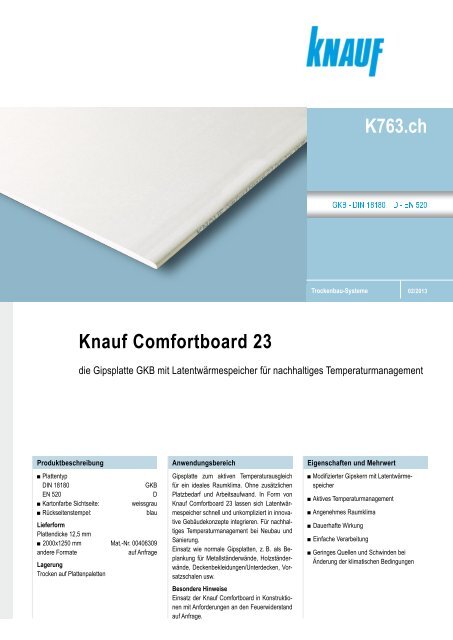 Knauf Comfortboard 23 K763.ch - Knauf AG