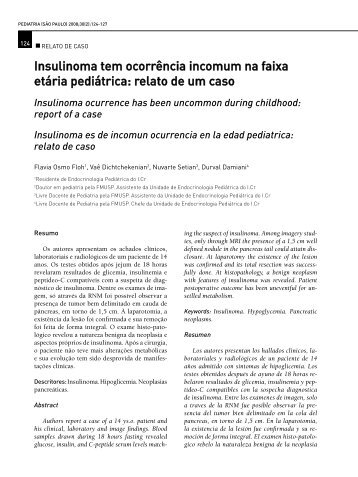 relato de um caso - Pediatria (SÃ£o Paulo)
