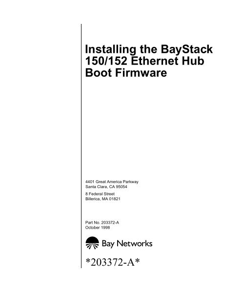 Installing the BayStack 150/152 Ethernet Boot Firmware