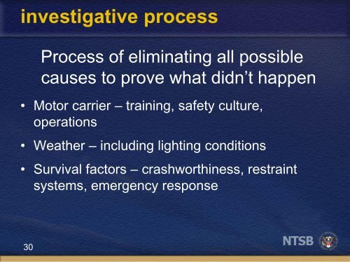NTSB Accident Investigations - American Bus Association