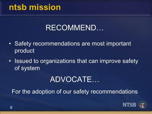 NTSB Accident Investigations - American Bus Association