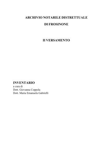 archivio notarile distrettuale - Istituto Centrale per gli Archivi