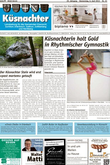 Küsnachterin holt Gold in Rhythmischer Gymnastik - Lokalinfo AG