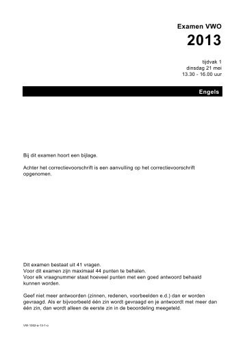 Examen VWO 2013