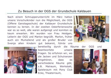 Zu Besuch in der OGS der Grundschule Kaldauen