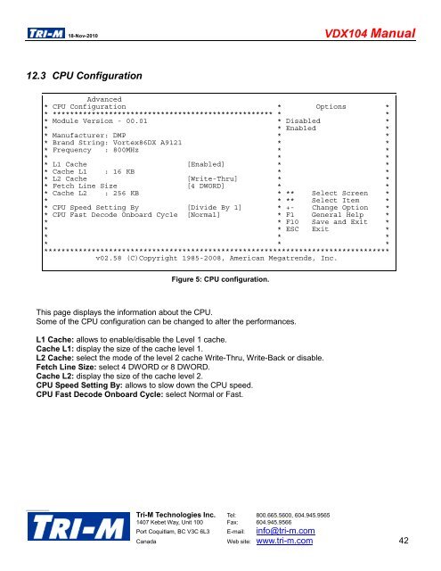 VDX104 Manual - Tri-M Systems Inc.