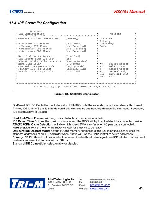 VDX104 Manual - Tri-M Systems Inc.